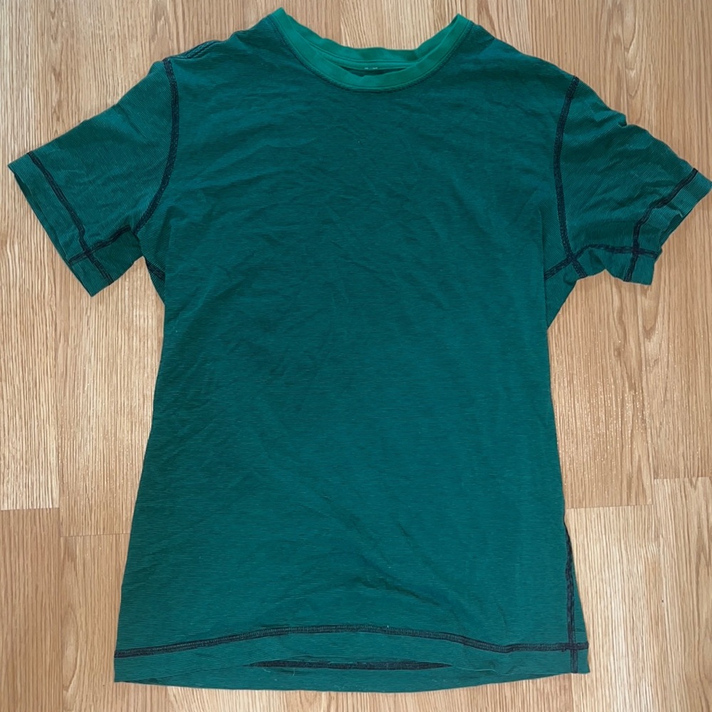 Green Striped Lululemon Short Sleeve. Size Small